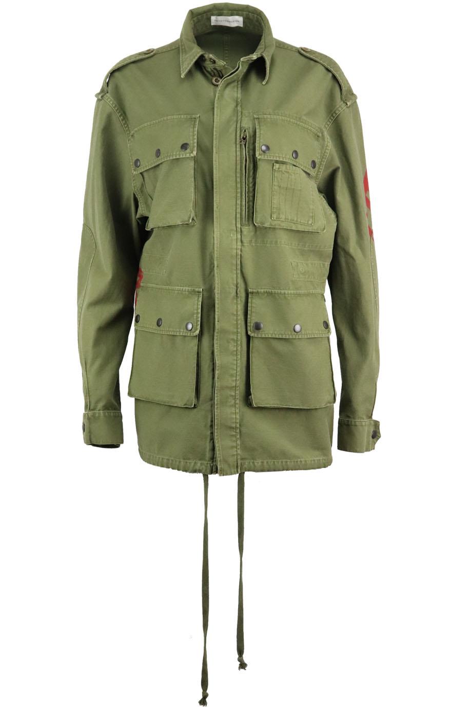 FAITH CONNEXION + VINCENT DACQUIN PRINTED COTTON CANVAS JACKET MEDIUM