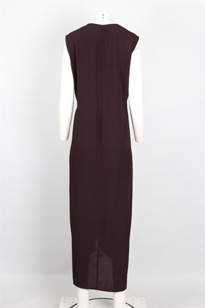 RAEY BURGUNDY SILK MAXI DRESS XLARGE