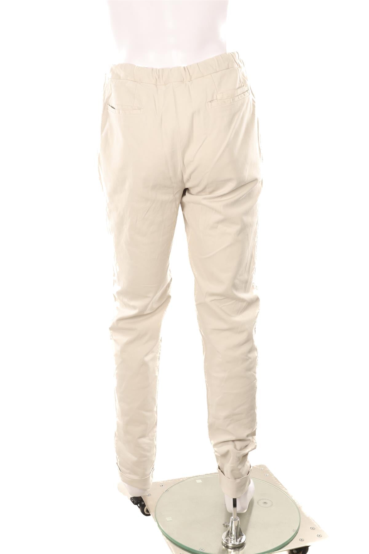 THOM SWEENEY ECRU MEN'S COTTON STRAIGHT LEG PANTS IT 50 UK/US 34