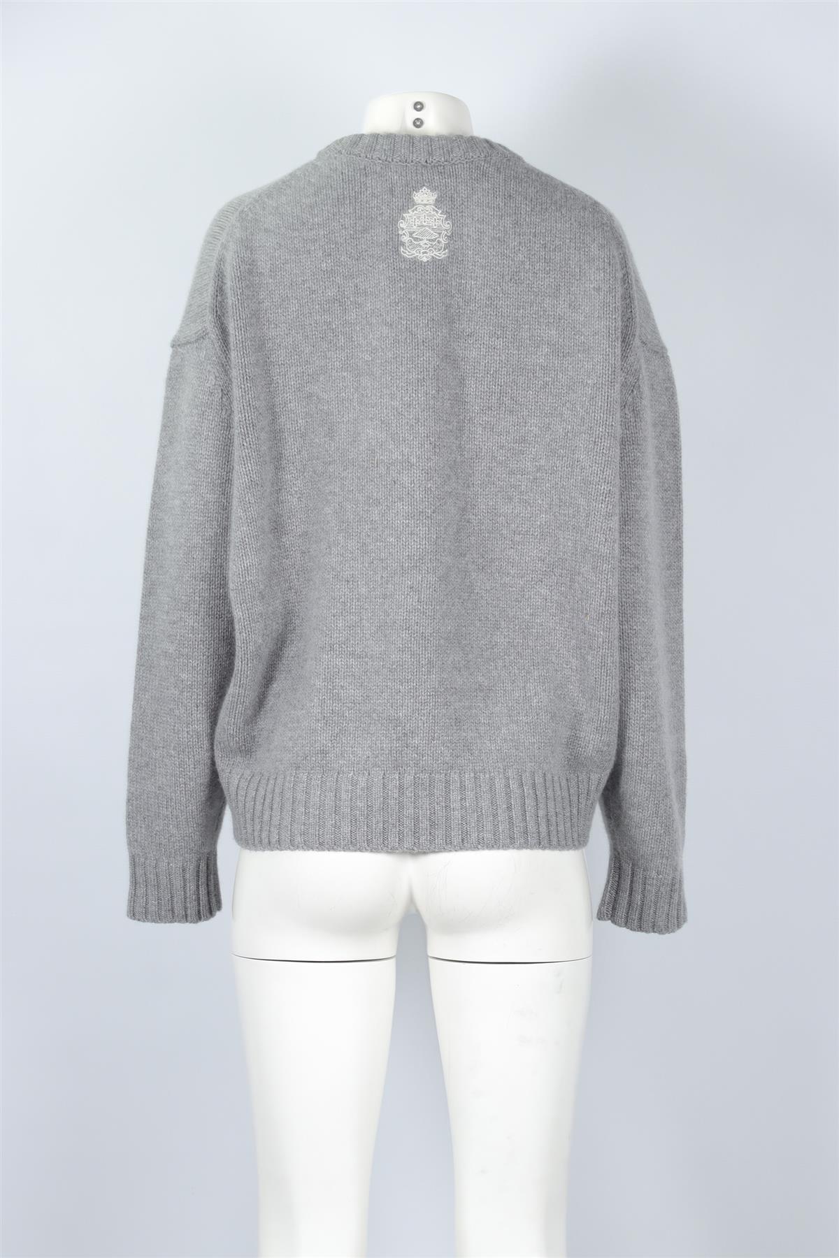 FRAME + RITZ PARIS GREY CASHMERE SWEATER MEDIUM