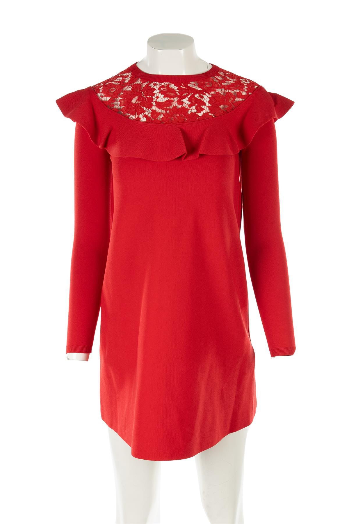 VALENTINO RED KNIT MINI DRESS XSMALL