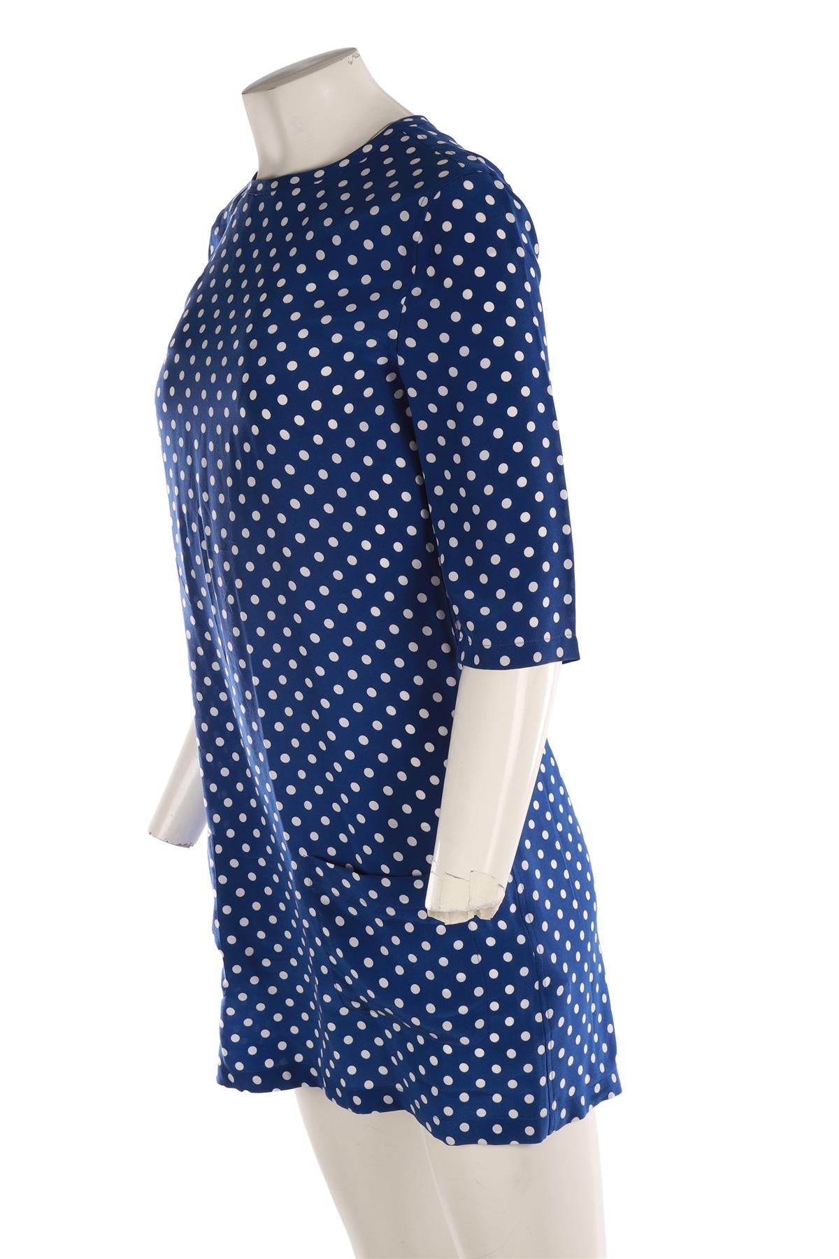 EQUIPMENT BLUE SILK MIDI DRESS XSMALL