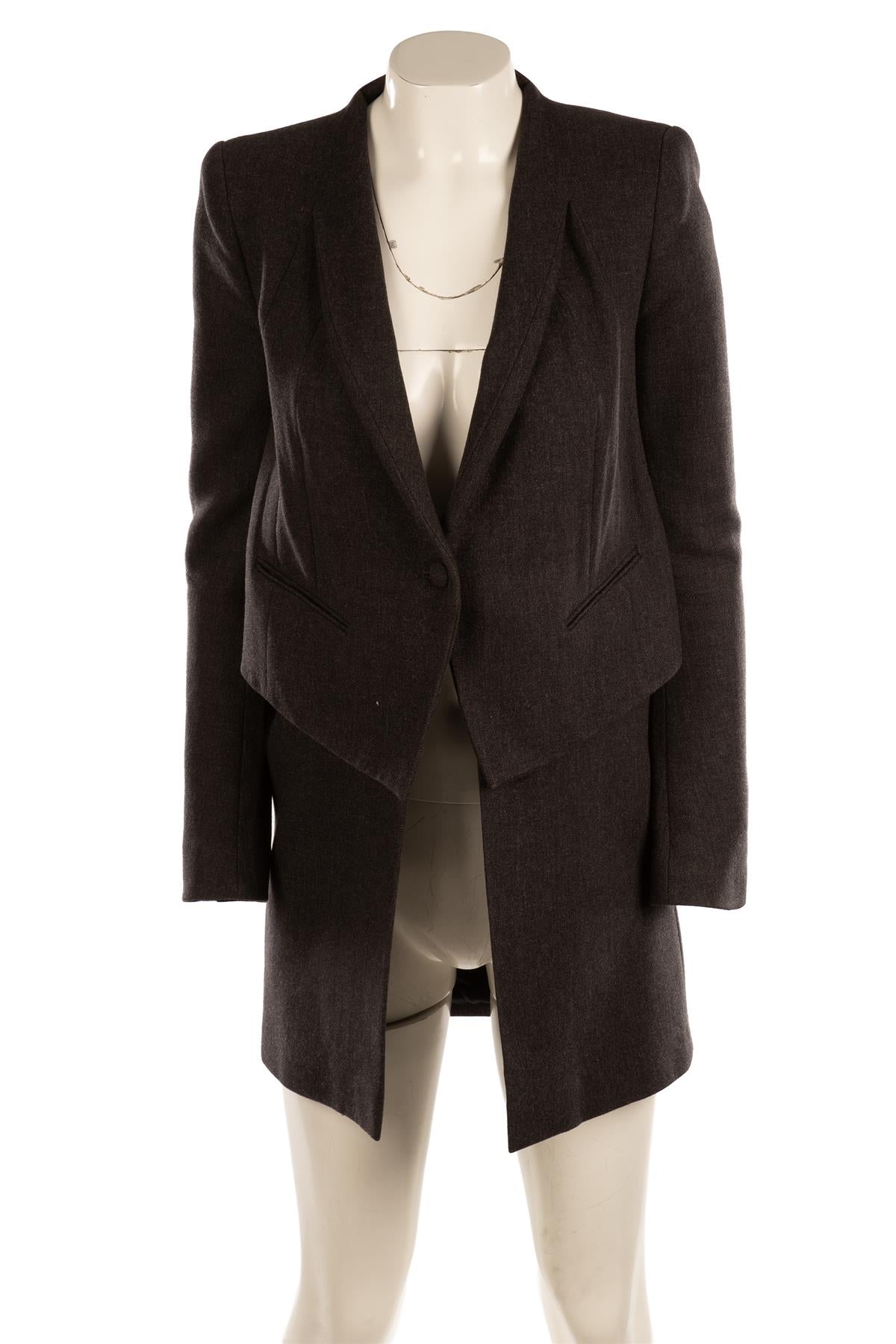 GIVENCHY GREY WOOL COAT FR 38 UK 10