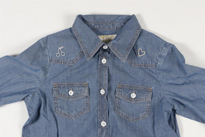 BONPOINT BLUE KIDS GIRLS DENIM SHIRT 4 YEARS