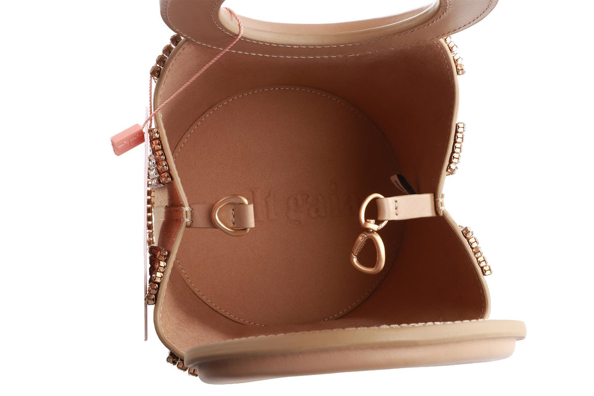 CULT GAIA BEIGE TARYN CRYSTAL AND SUEDE TOTE BAG