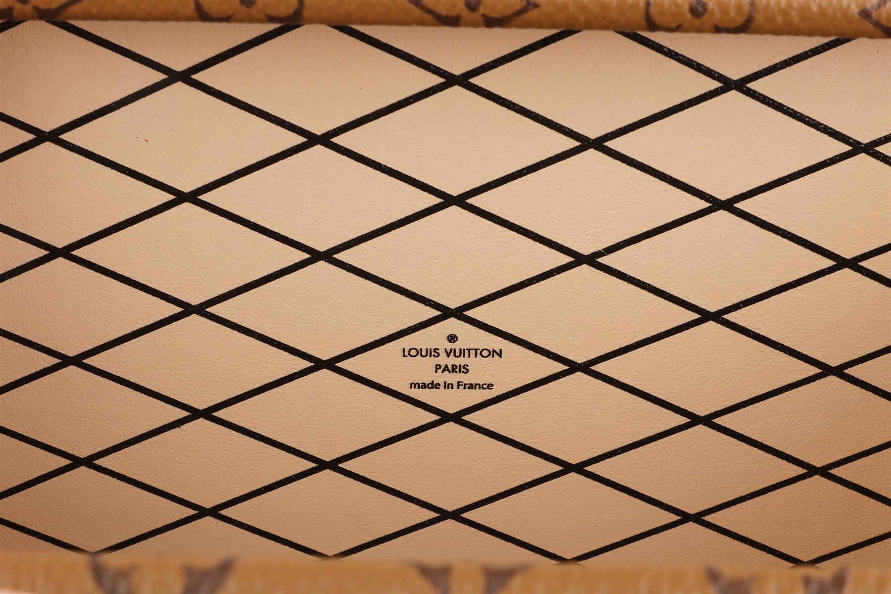 LOUIS VUITTON BROWN 2017 PETITE MALLE MONOGRAM COATED CANVAS CLUTCH