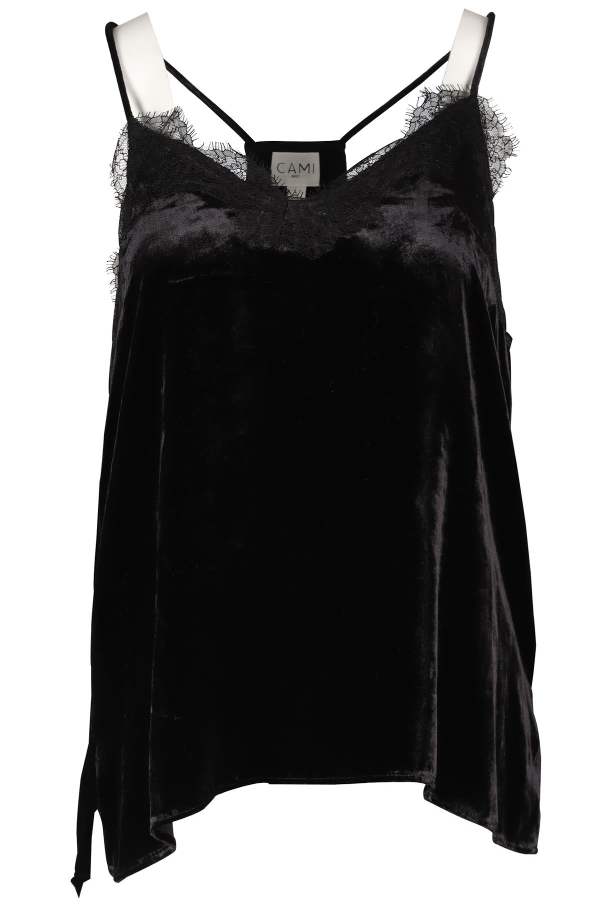 CAMI NYC BLACK VELVET TOP LARGE