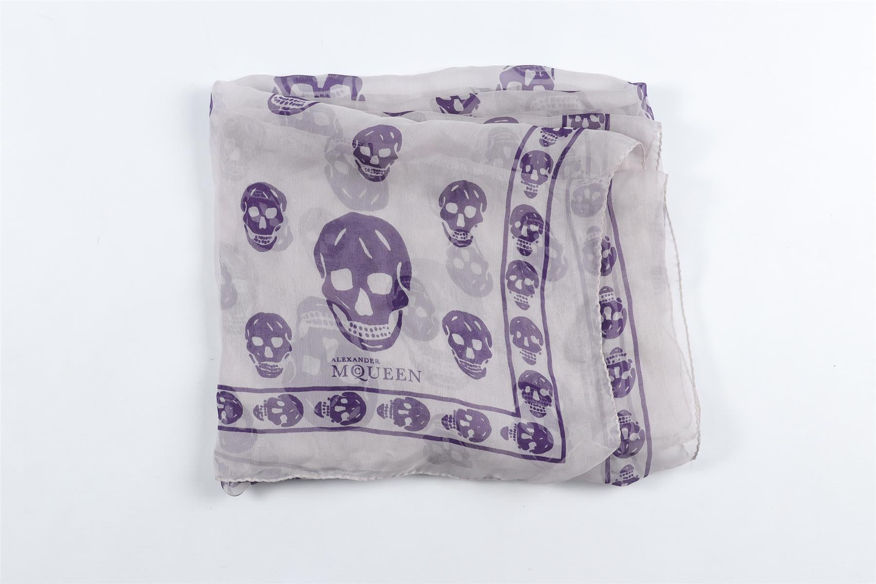 ALEXANDER MCQUEEN PURPLE SILK SCARF ONE SIZE