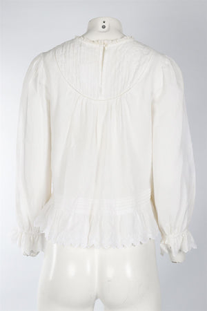 DÔEN WHITE RAMIE TOP XSMALL