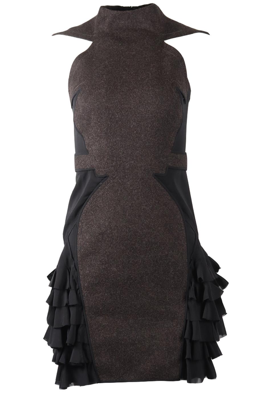 ZAC POSEN SILK AND WOOL BLEND MINI DRESS US 4 UK 8