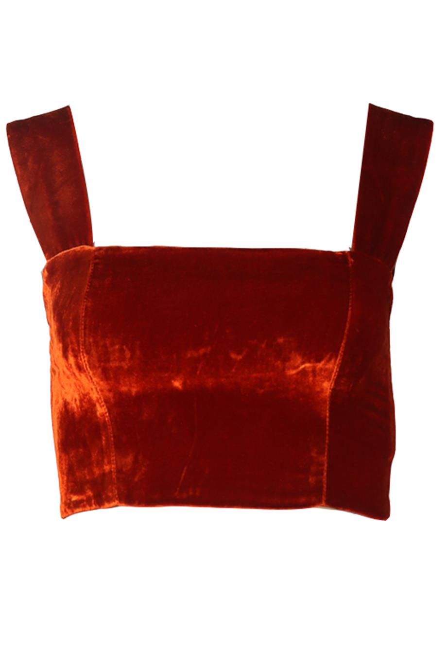 REFORMATION CROPPED VELVET TOP US 2 UK 6