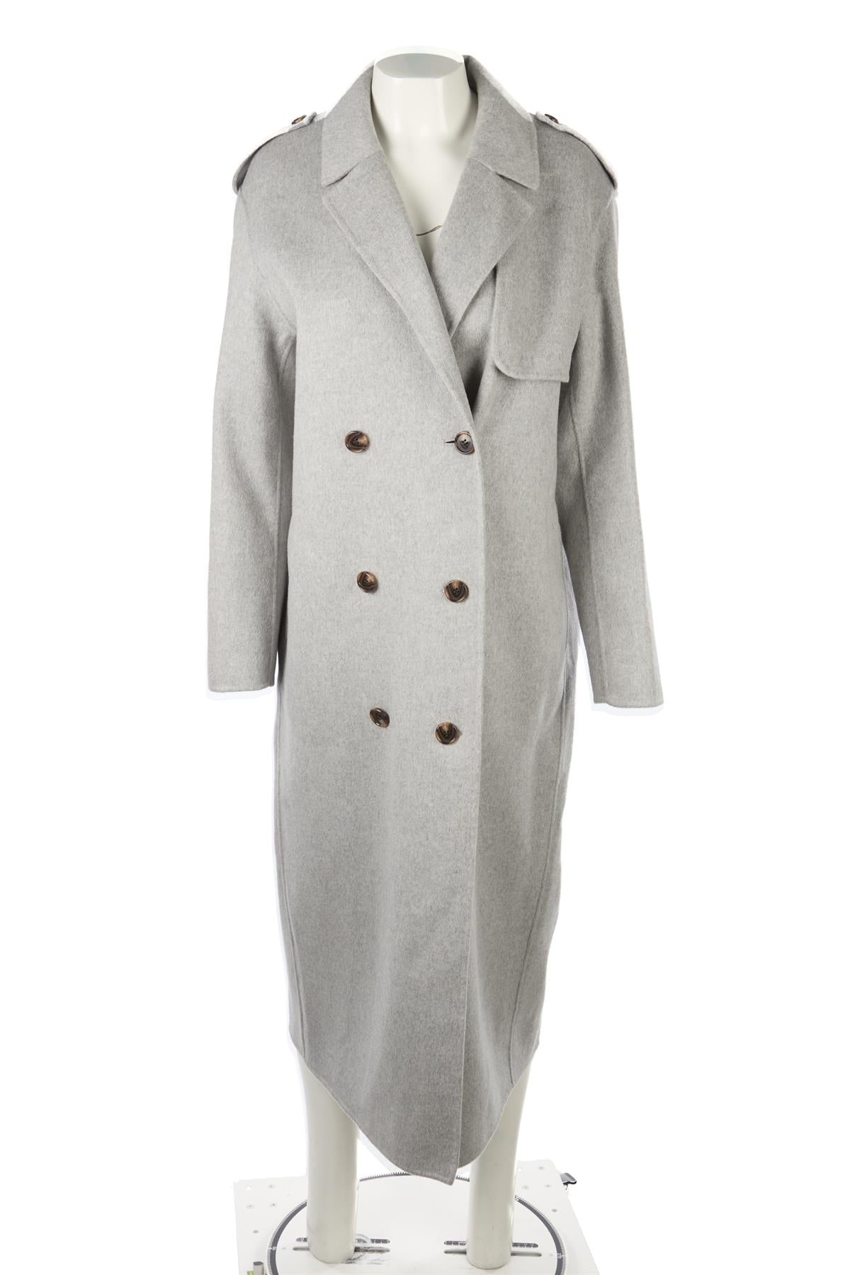 THEORY GREY CASHMERE COAT MEDIUM