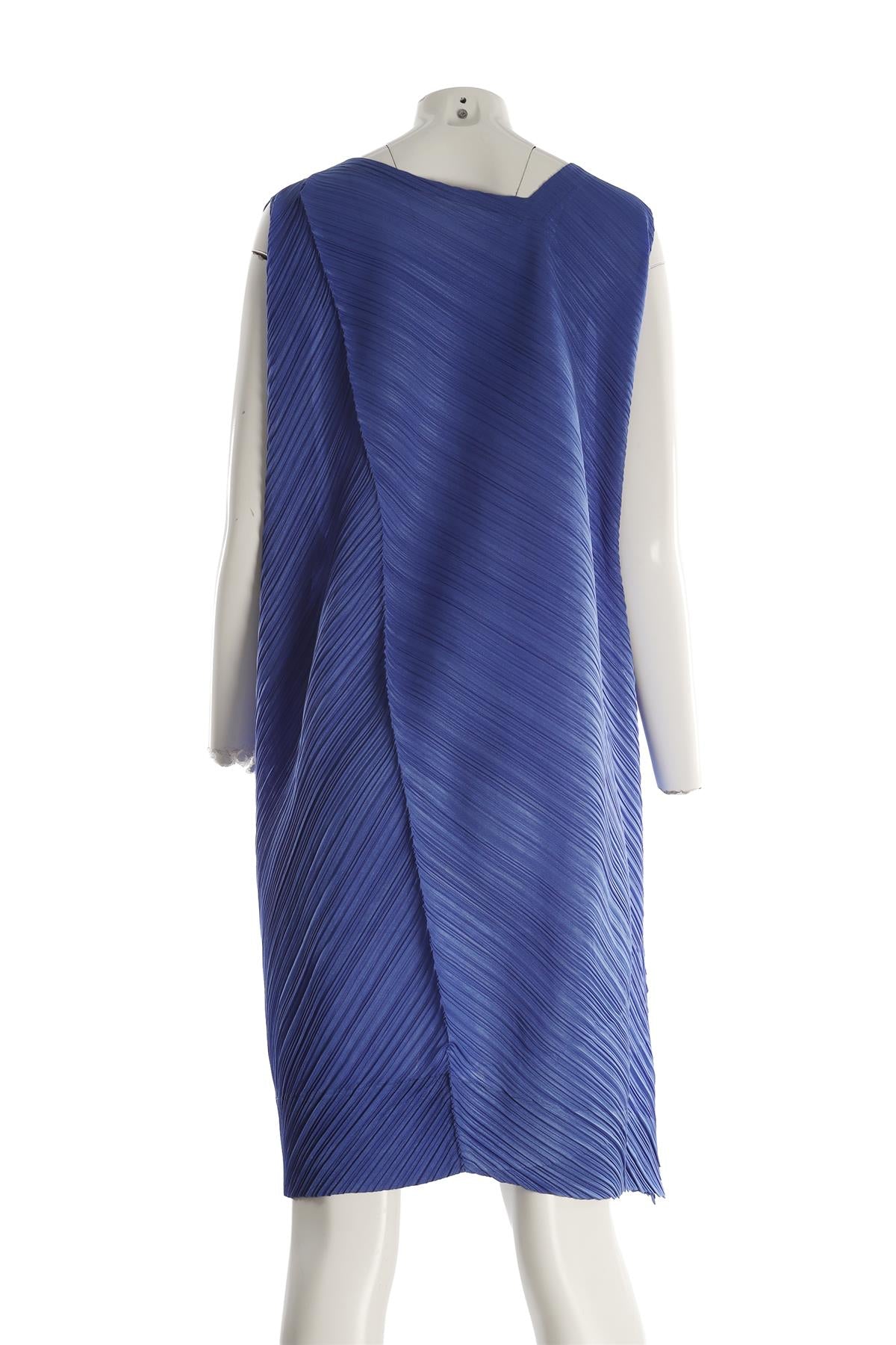PLEATS PLEASE ISSEY MIYAKE BLUE MIDI DRESS JP 5 UK 12