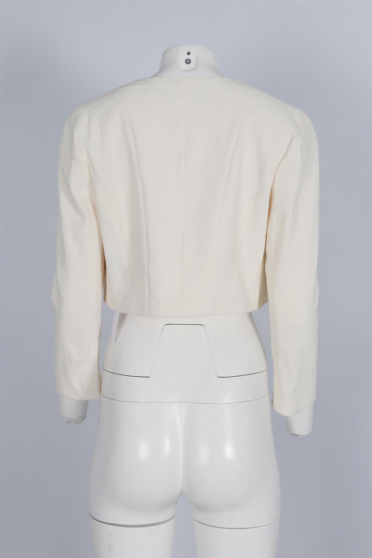 DONNA KARAN CREAM LINEN JACKET US 10 UK 14
