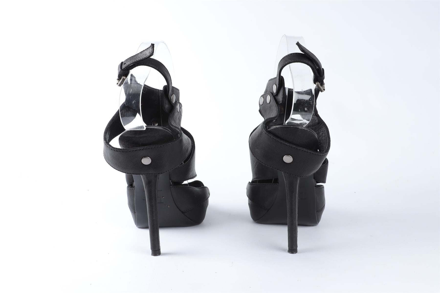 CHRISTIAN DIOR BLACK LEATHER SANDALS EU 39 UK 6 US 9