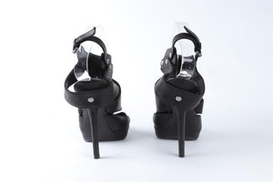 CHRISTIAN DIOR BLACK LEATHER SANDALS EU 39 UK 6 US 9