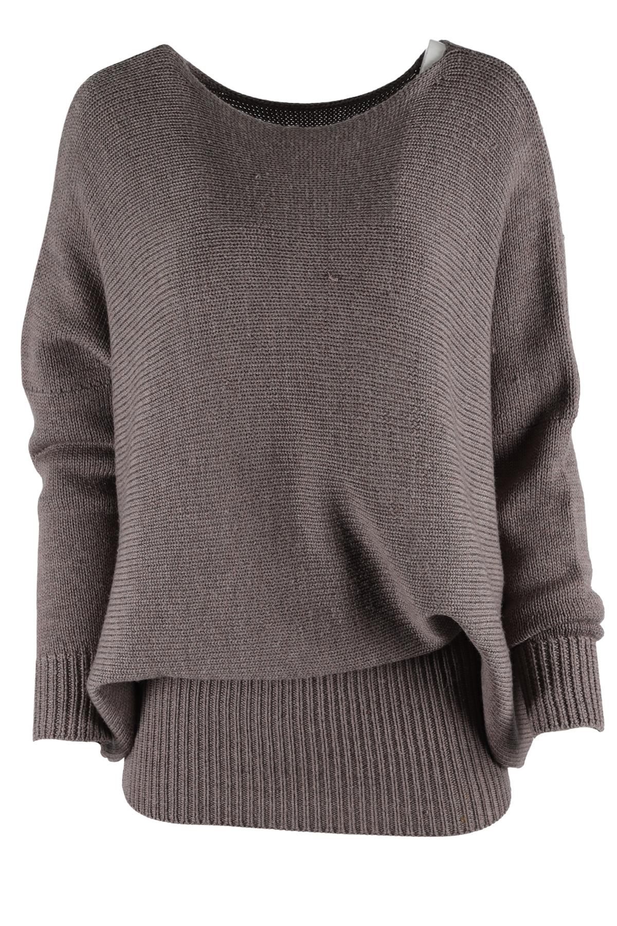 JOSEPH TRICOT TAUPE WOOL SWEATER SMALL
