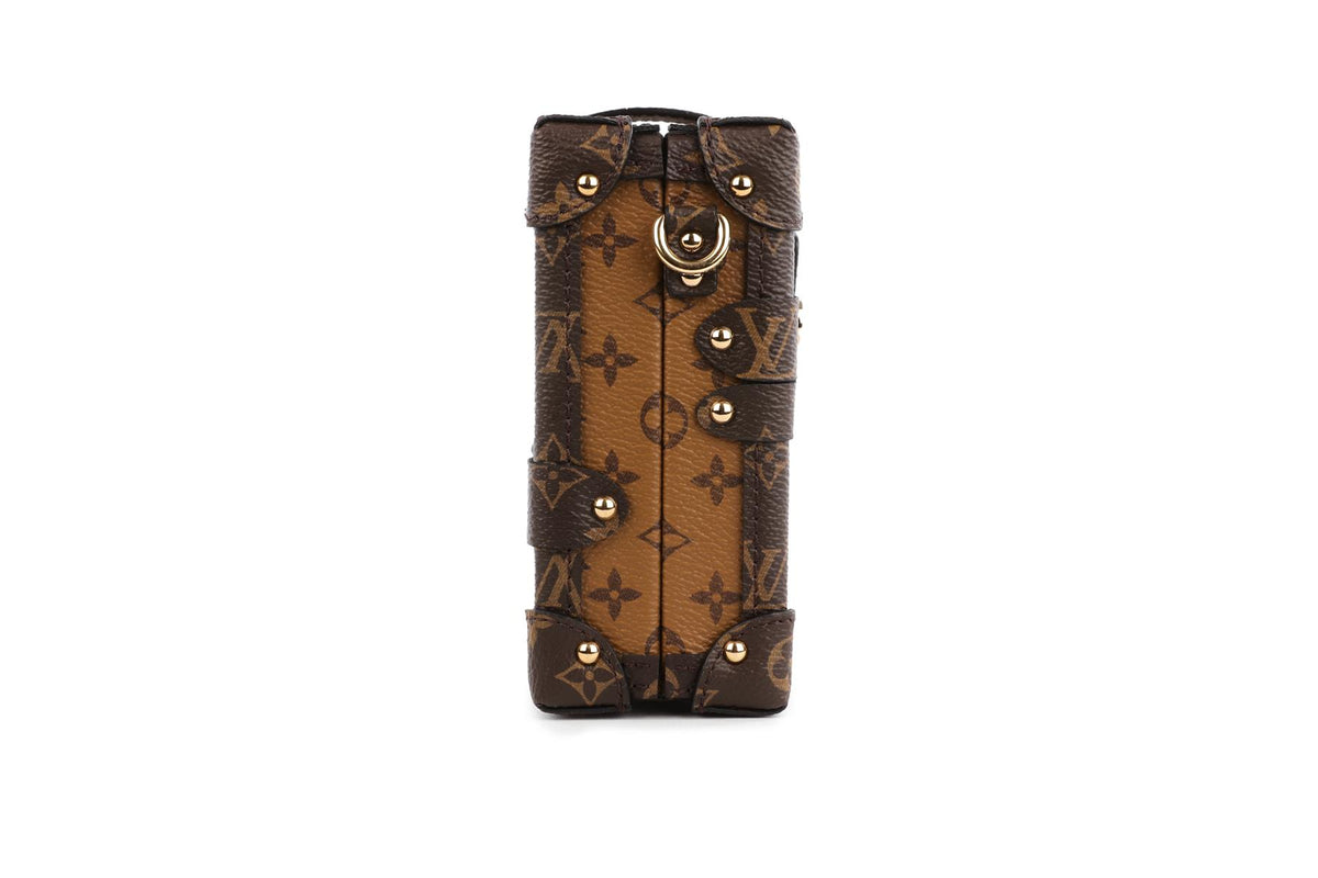 LOUIS VUITTON BROWN 2017 PETITE MALLE MONOGRAM COATED CANVAS CLUTCH