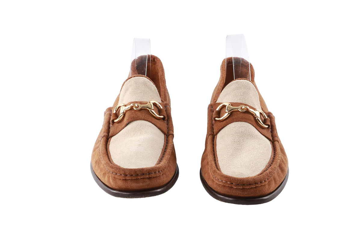 HORATIO TAN MEN'S SUEDE LOAFERS EU 41 UK 7 US 8