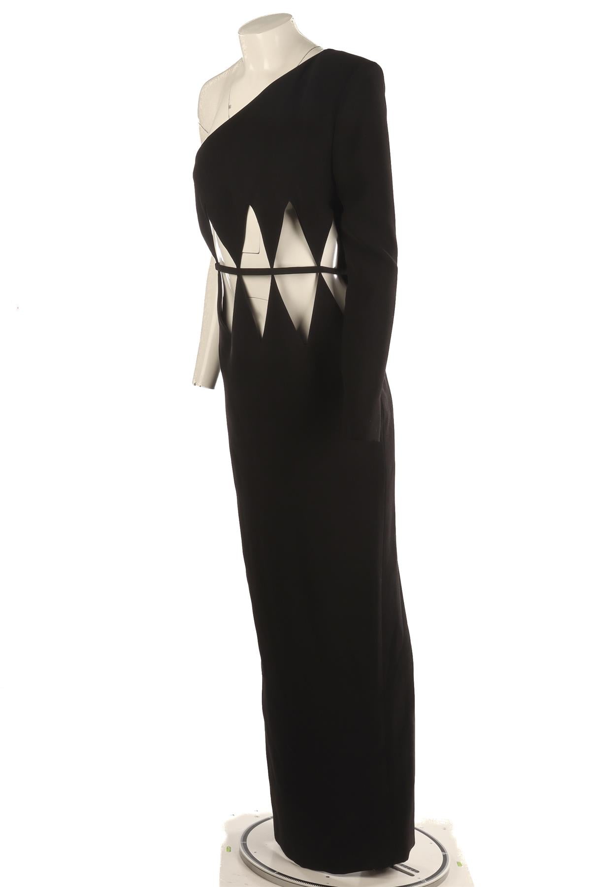 MÔNOT BLACK WOVEN MAXI DRESS IT 42 UK 10