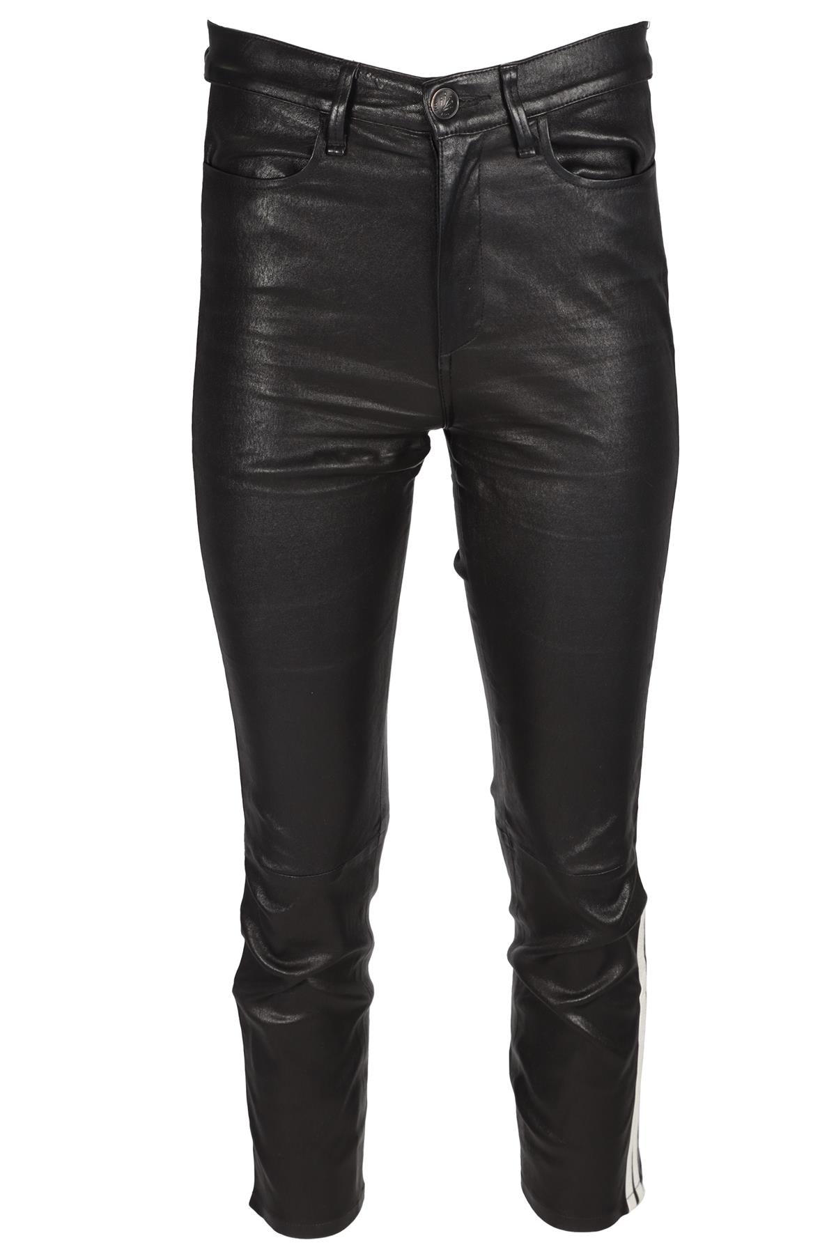 RAG & BONE BLACK LEATHER SKINNY PANTS W27 UK 8-10