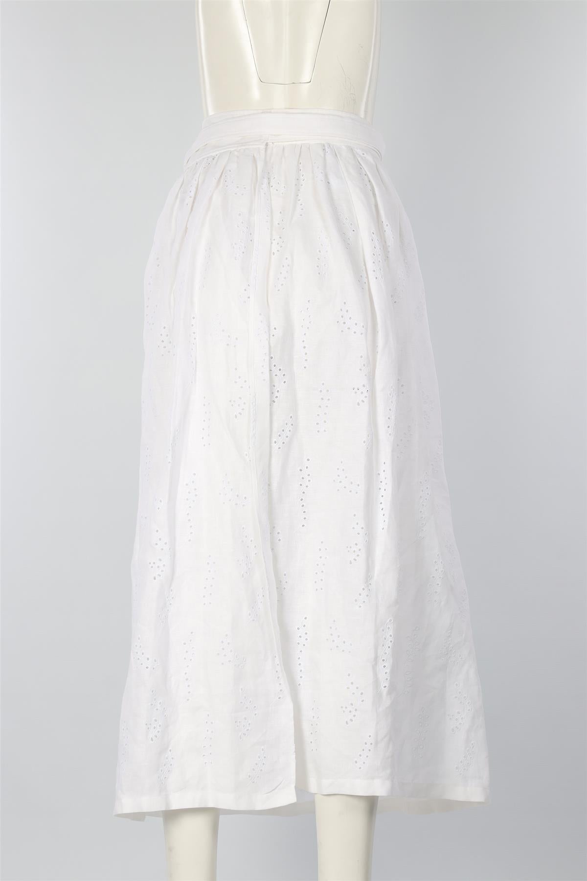 CHLOÉ + ERES WHITE LINEN MAXI SKIRT FR 42 UK 14