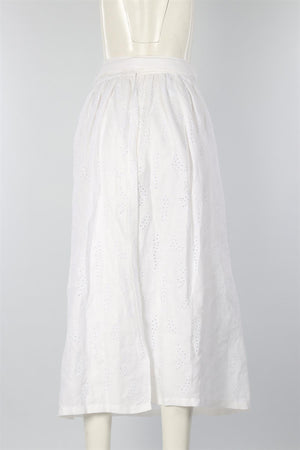CHLOÉ + ERES WHITE LINEN MAXI SKIRT FR 42 UK 14
