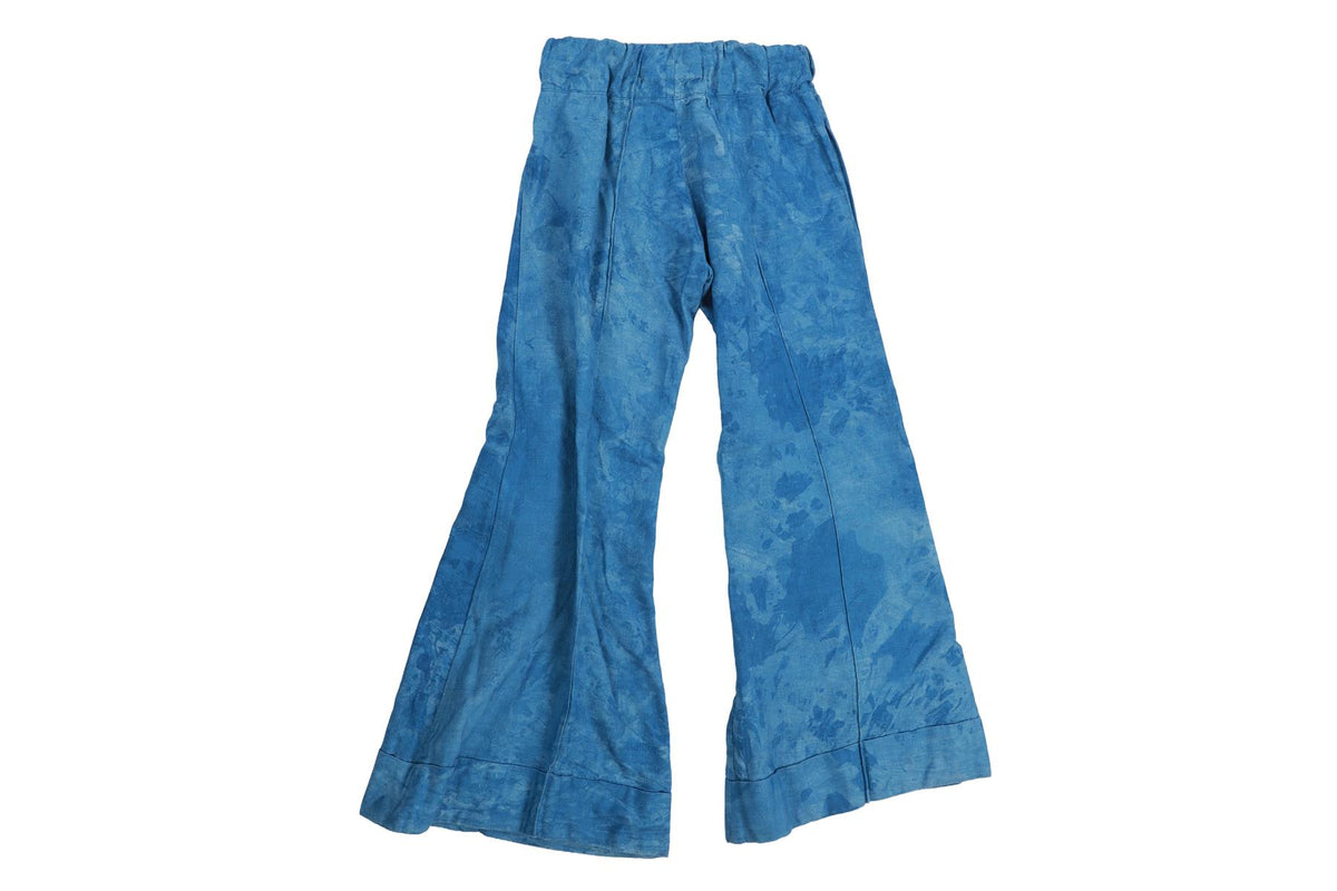 THANK YOU HAVE A GOOD DAY BLUE COTTON WIDE LEG PANTS SMALL