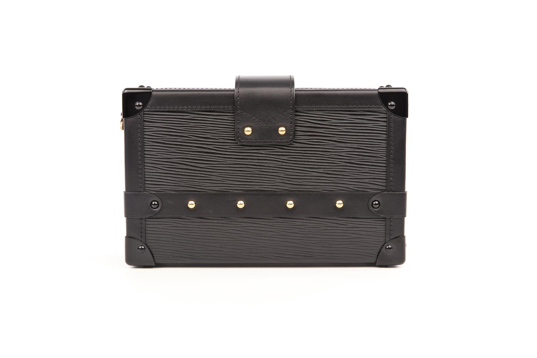 LOUIS VUITTON BLACK 2017 PETITE MALLE EPI LEATHER CLUTCH