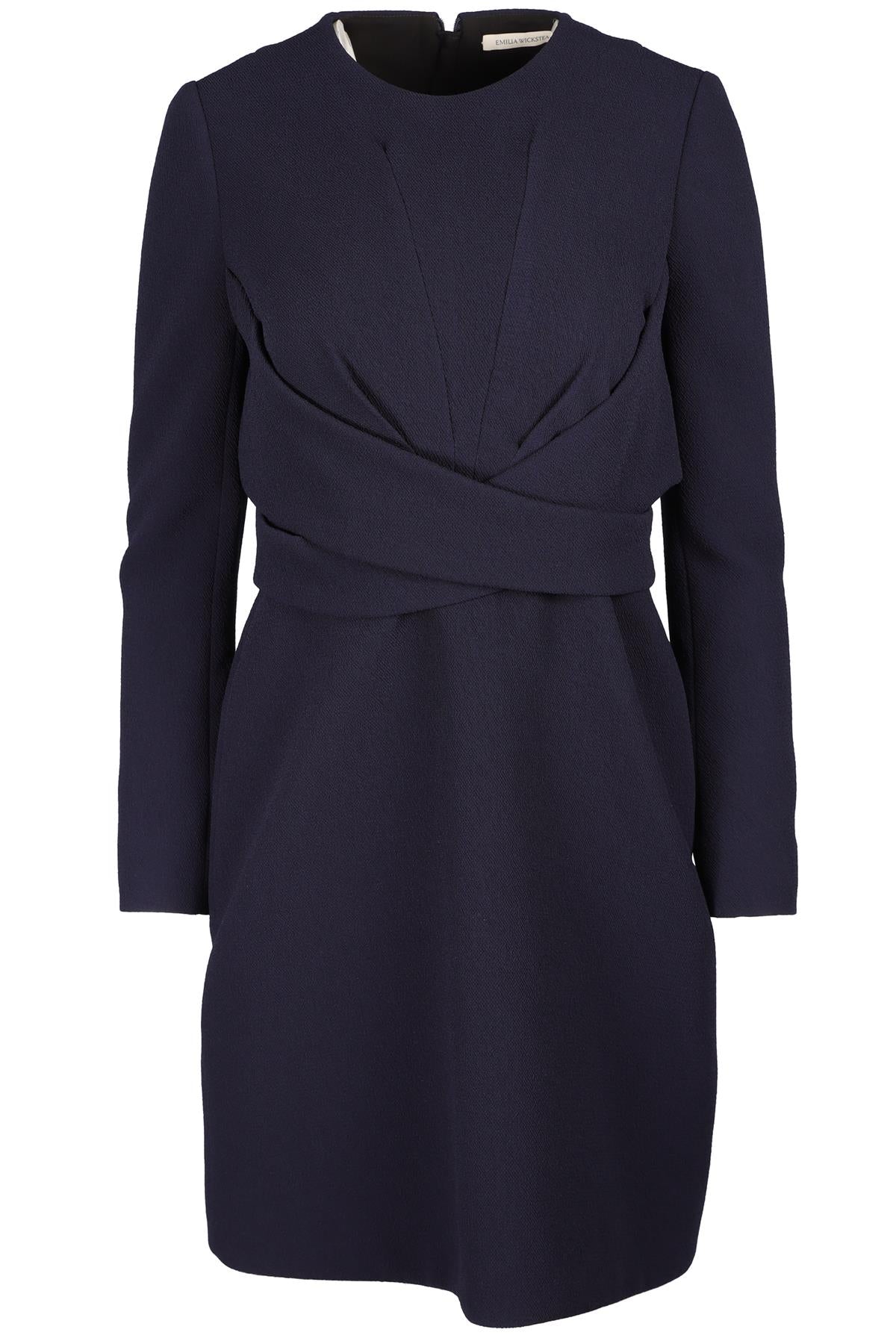 EMILIA WICKSTEAD NAVY CREPE MINI DRESS UK 14