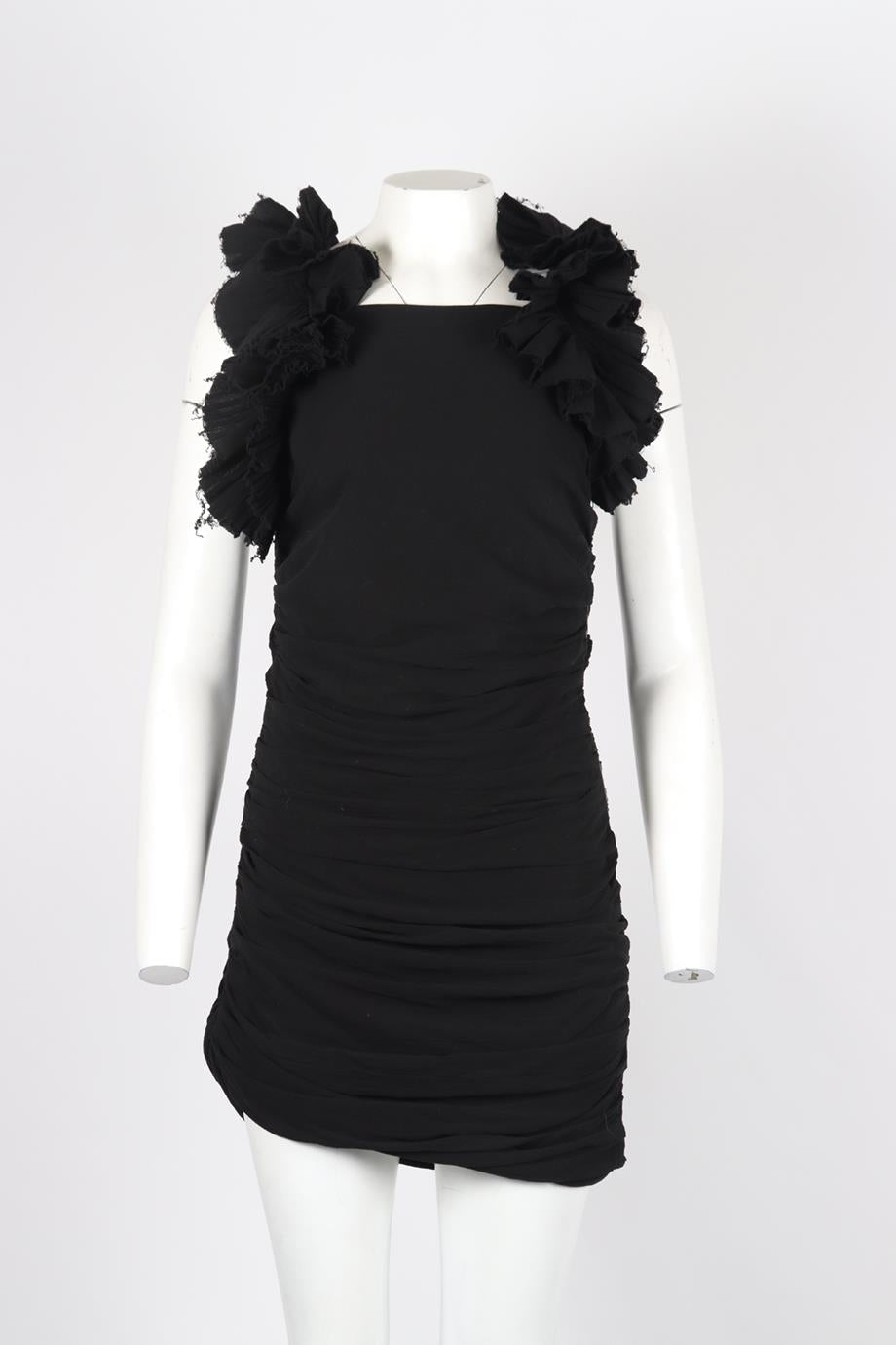 ISABEL MARANT RUCHED COTTON MINI DRESS FR 40 UK 12
