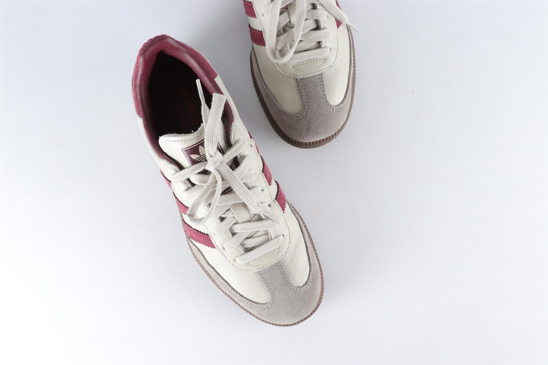 ADIDAS GREY SAMBA PUTTY GREY MAROON SNEAKERS EU 38 2/3 UK 5.5 US 6