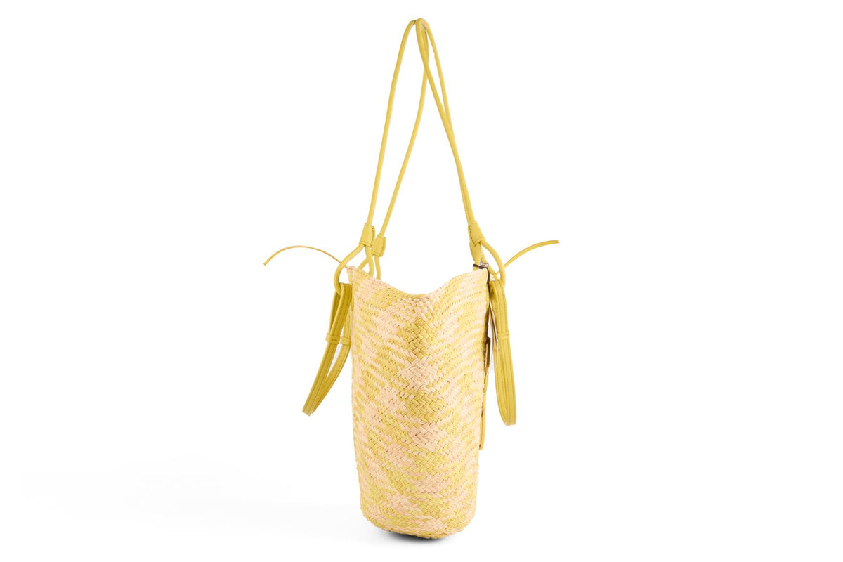 LOEWE GREEN ANAGRAM RAFFIA SHOULDER BAG