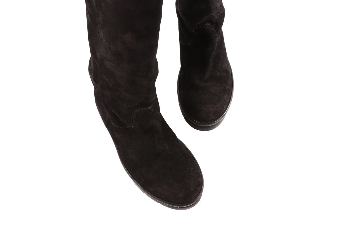 BLACK SUEDE OVER THE KNEE BOOTS