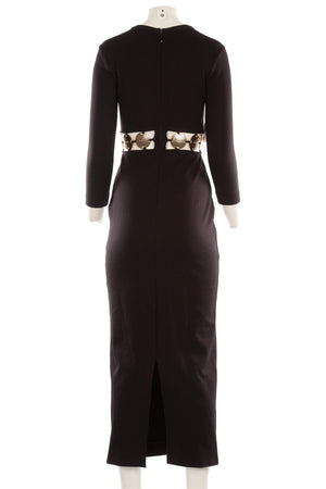 STAUD BLACK JERSEY MAXI DRESS US 2 UK 6