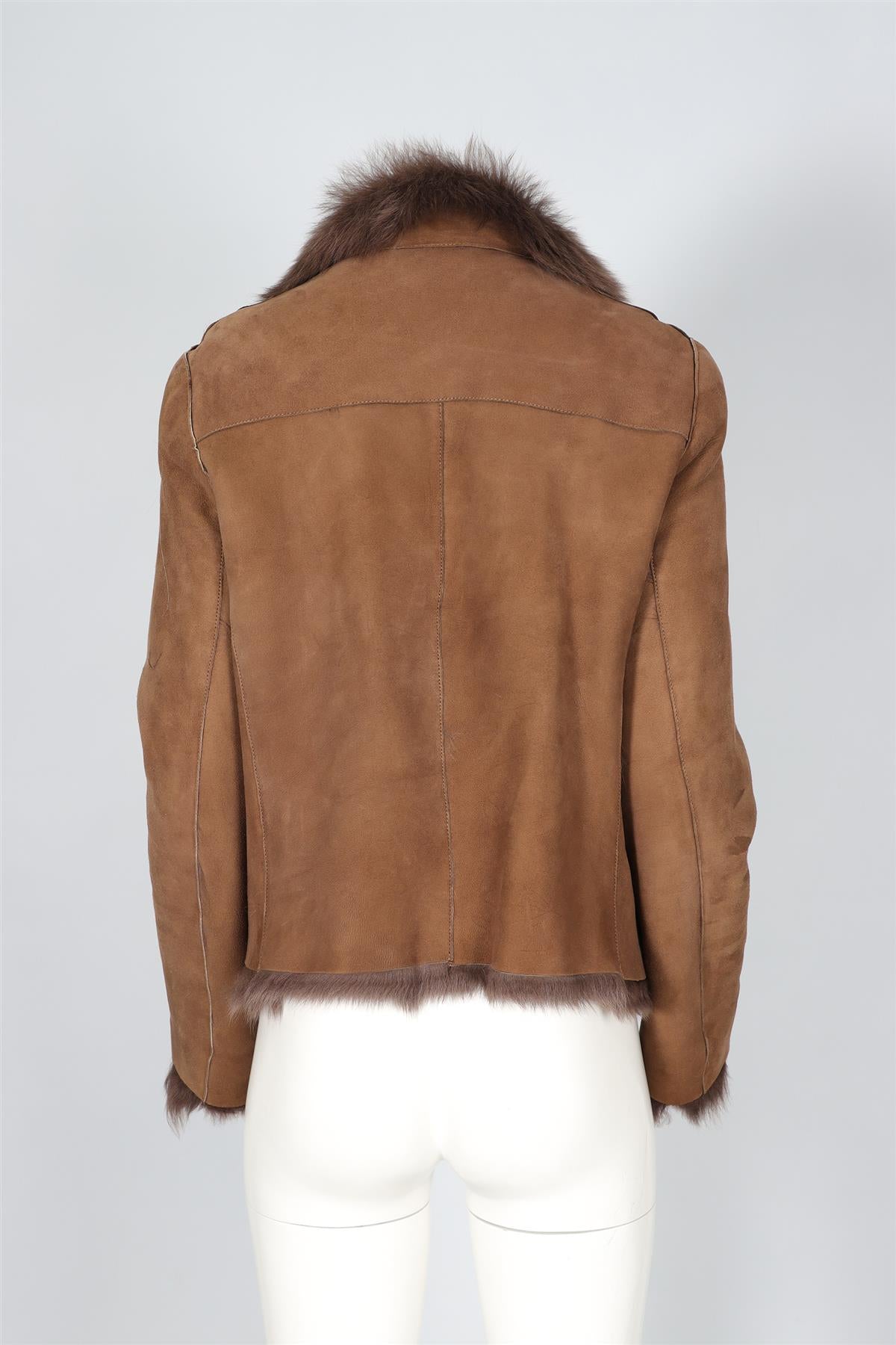 JOSEPH BROWN SHEARLING AND SUEDE JACKET FR 44 UK 16