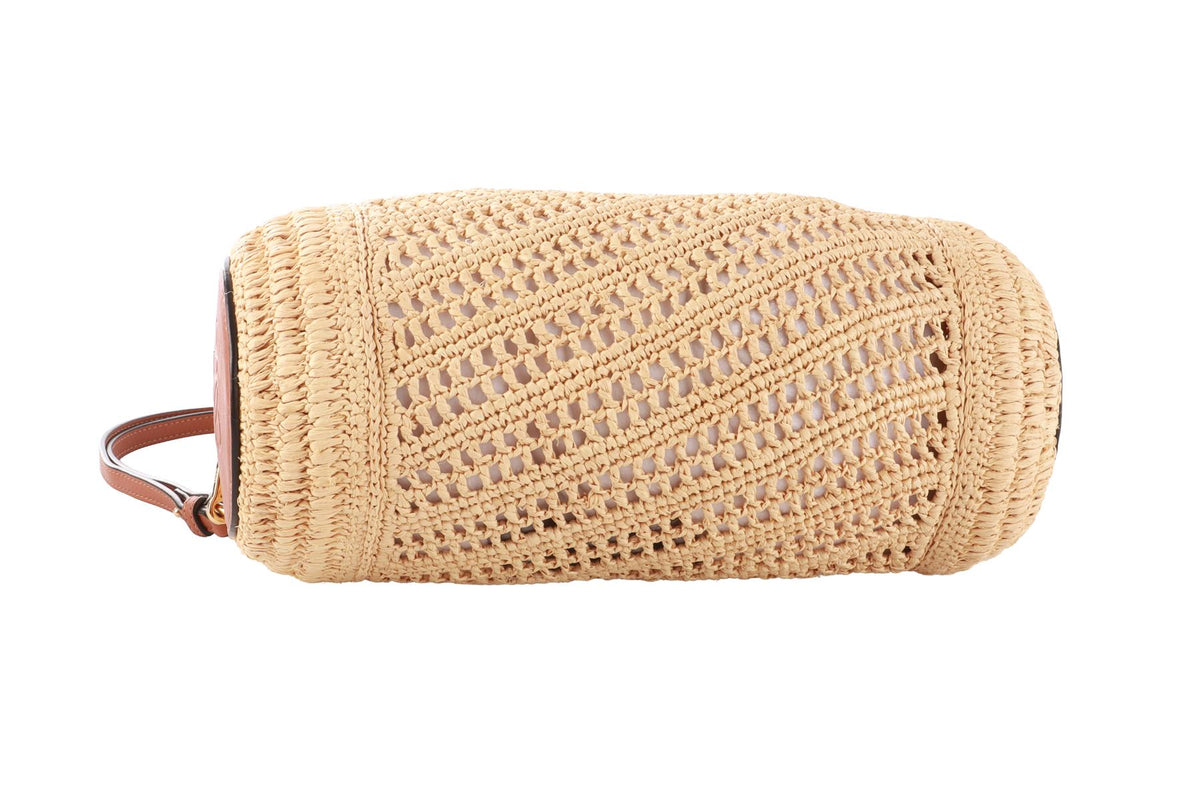 LOEWE + PAULA'S IBIZA BEIGE BRACELET RAFFIA SHOULDER BAG