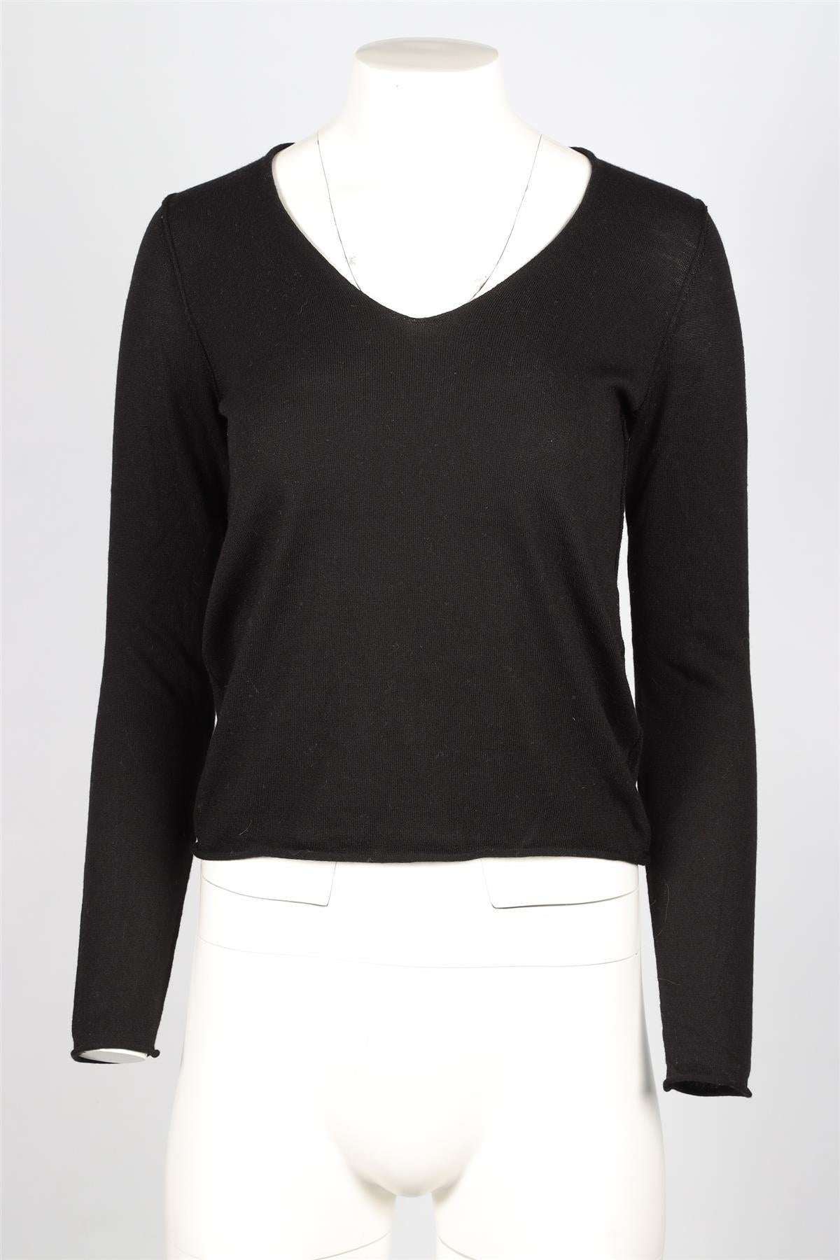 ZADIG & VOLTAIRE BLACK WOOL SWEATER XSMALL