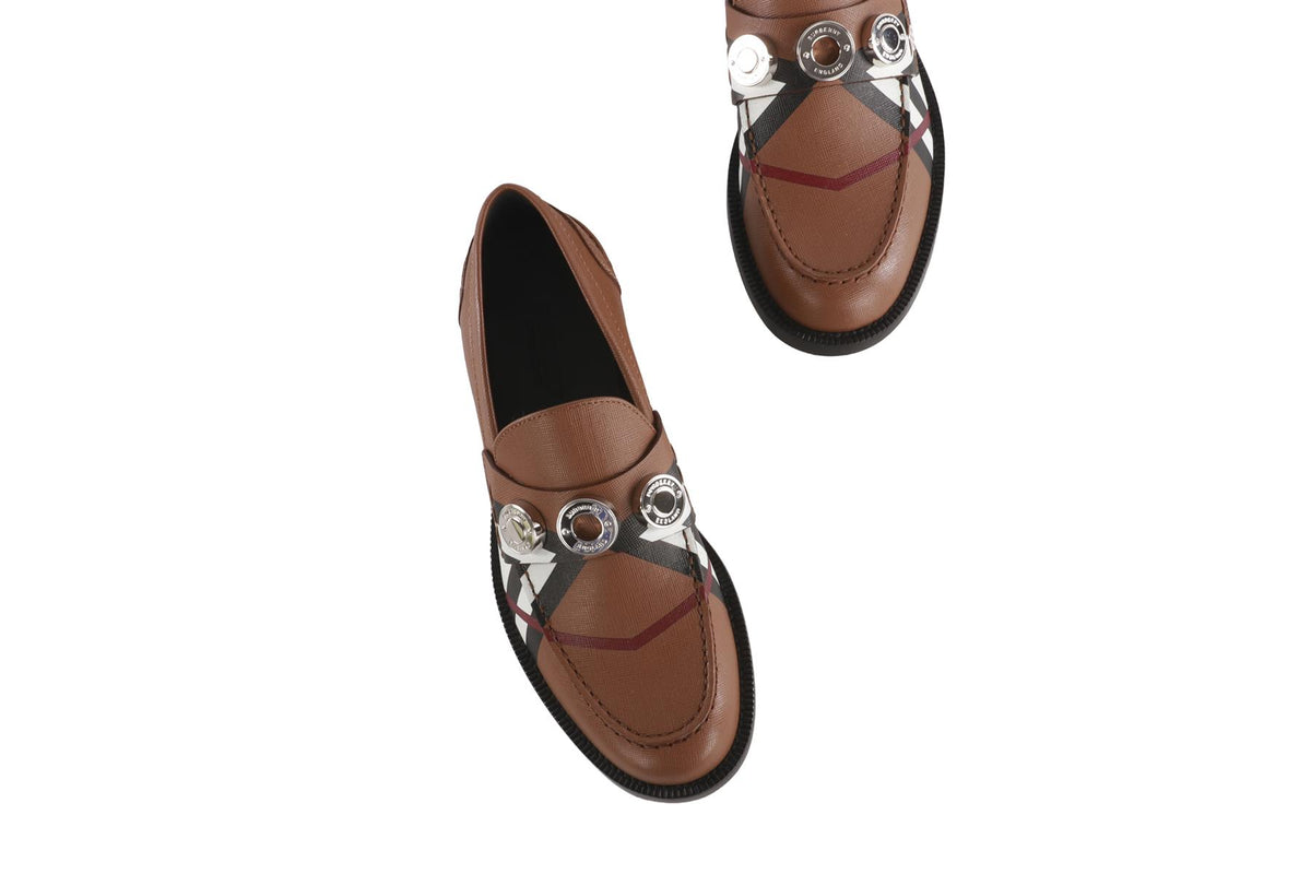 BURBERRY BROWN LEATHER LOAFERS EU 38.5 UK 5.5 US 8.5