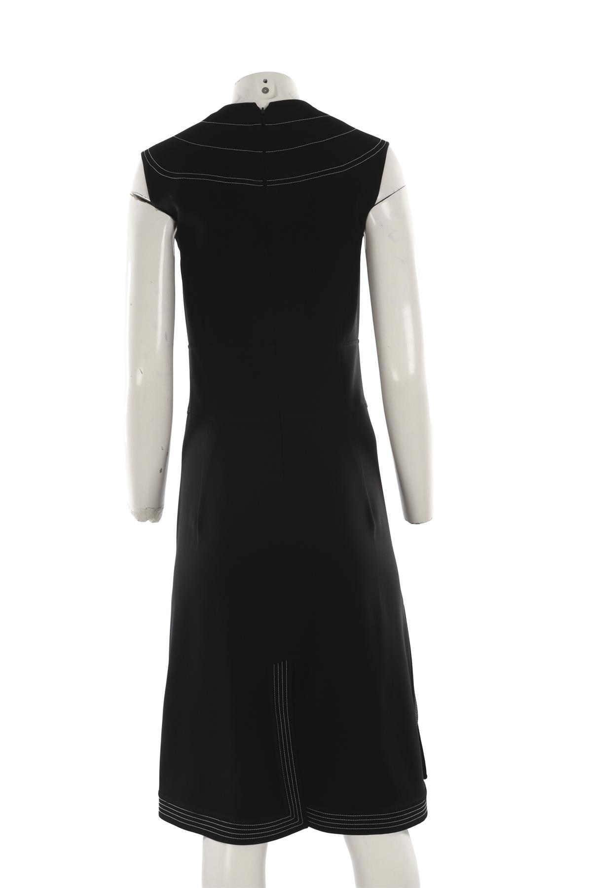ALTUZARRA BLACK CREPE MIDI DRESS IT 38 UK 6