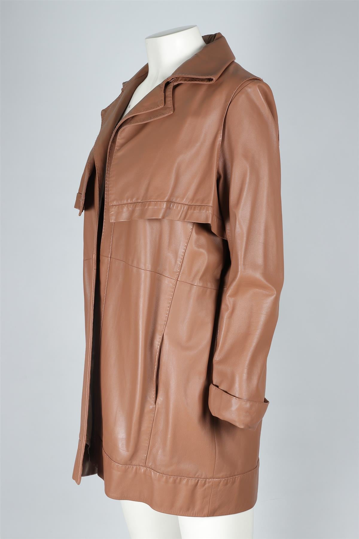 AMANDA WAKELEY NUDE LEATHER JACKET UK 14