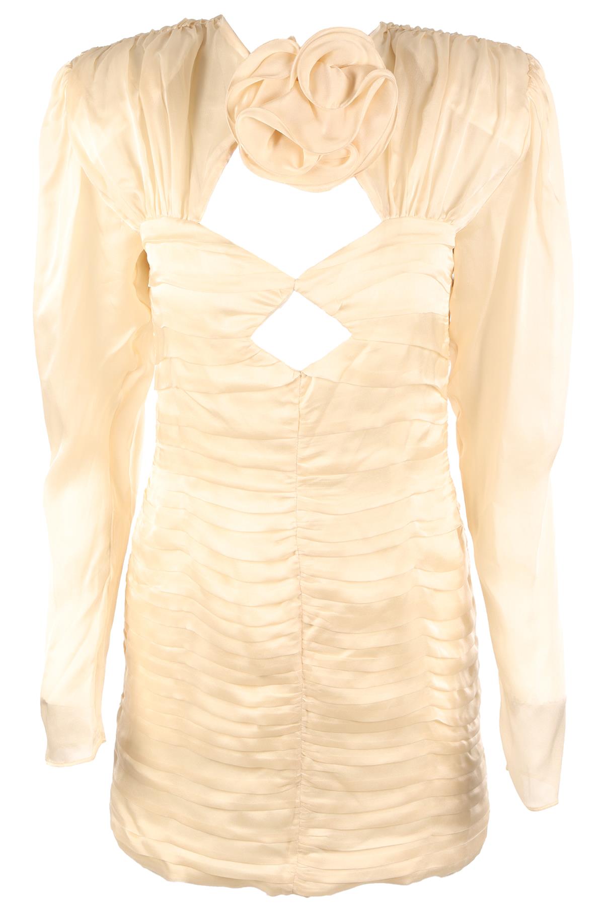 MAGDA BUTRYM CREAM SILK MINI DRESS IT 40 UK 8