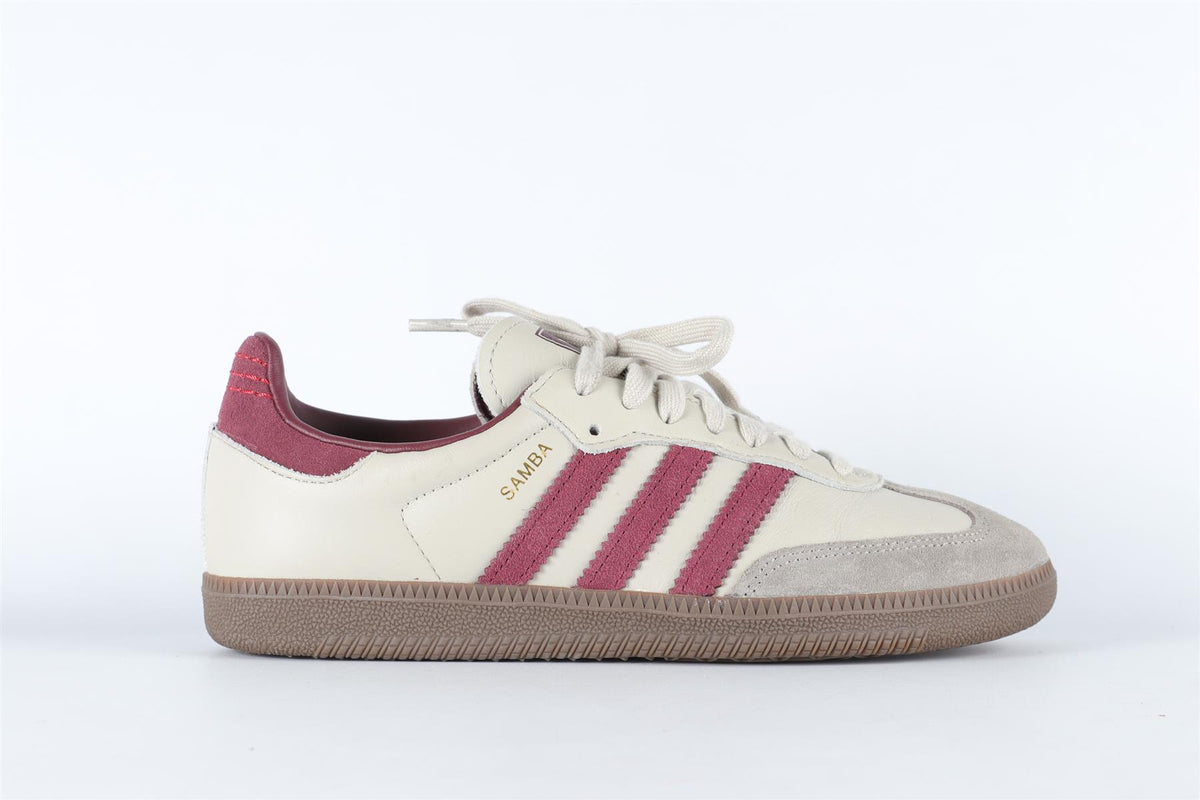 ADIDAS GREY SAMBA PUTTY GREY MAROON SNEAKERS EU 38 2/3 UK 5.5 US 6