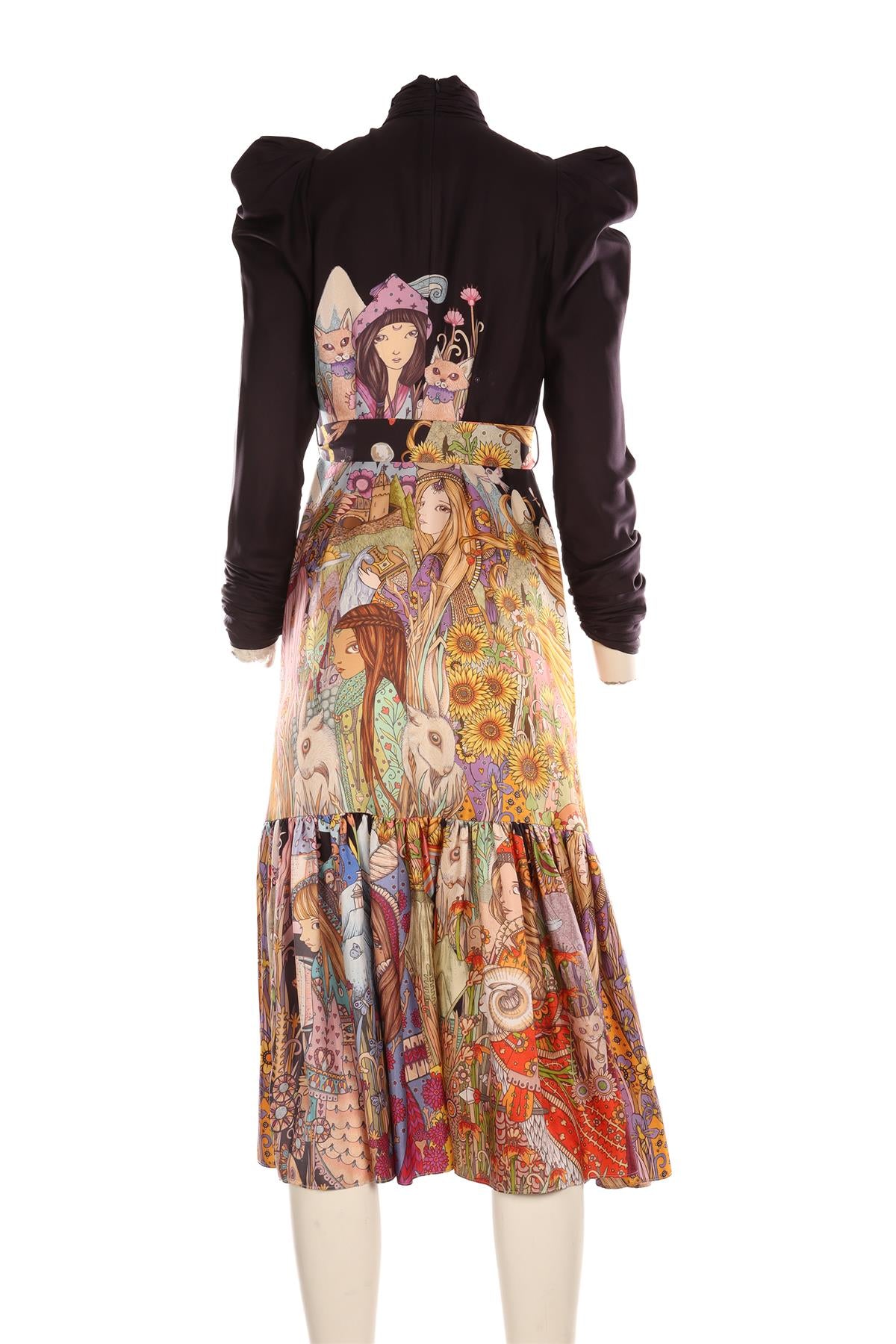 ZIMMERMANN PURPLE SILK MIDI DRESS 0 UK 8