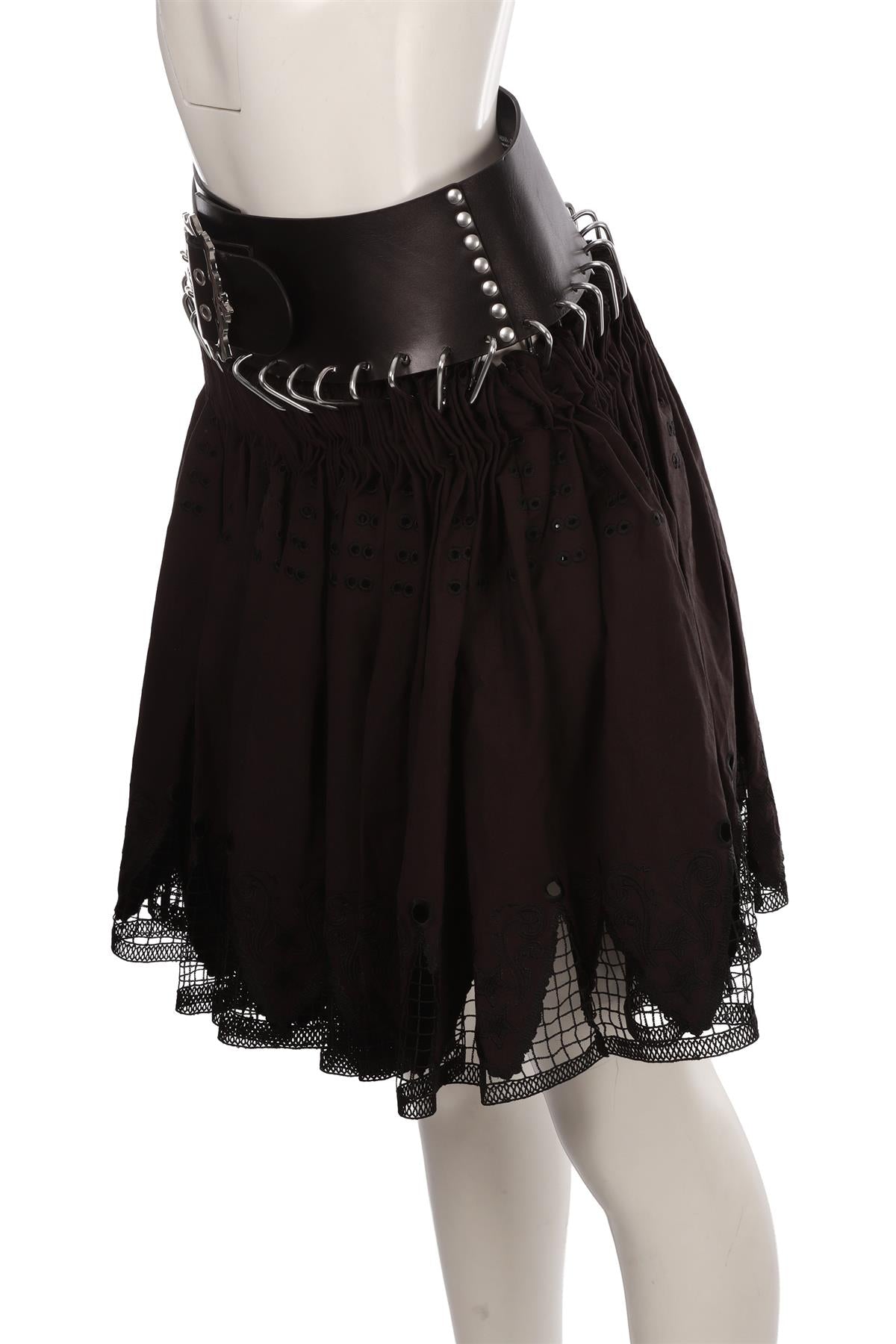 BLACK COTTON MINI SKIRT