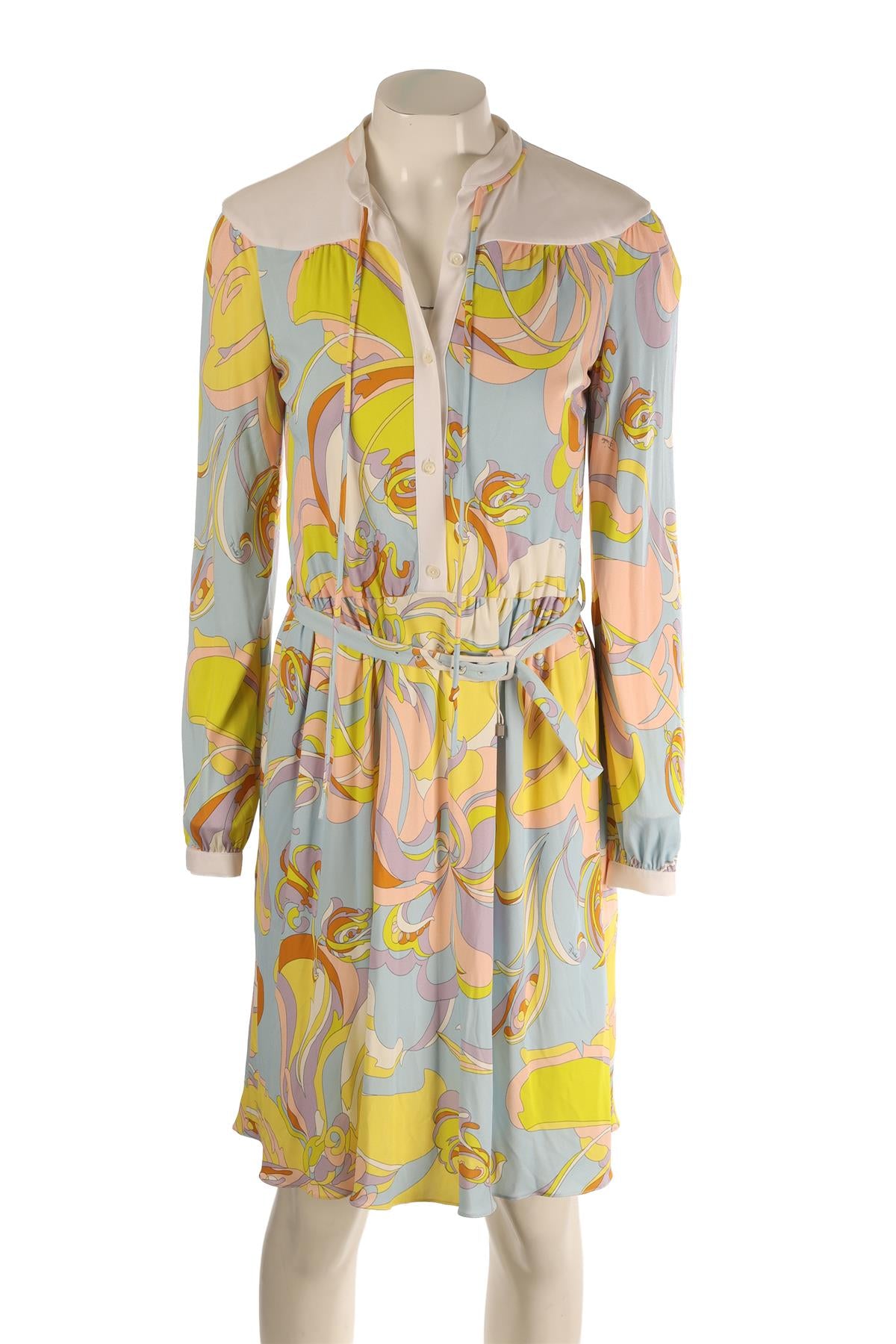 EMILIO PUCCI BLUE JERSEY MIDI DRESS IT 38 UK 6