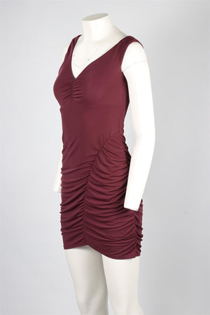 REFORMATION MAROON JERSEY MINI DRESS SMALL