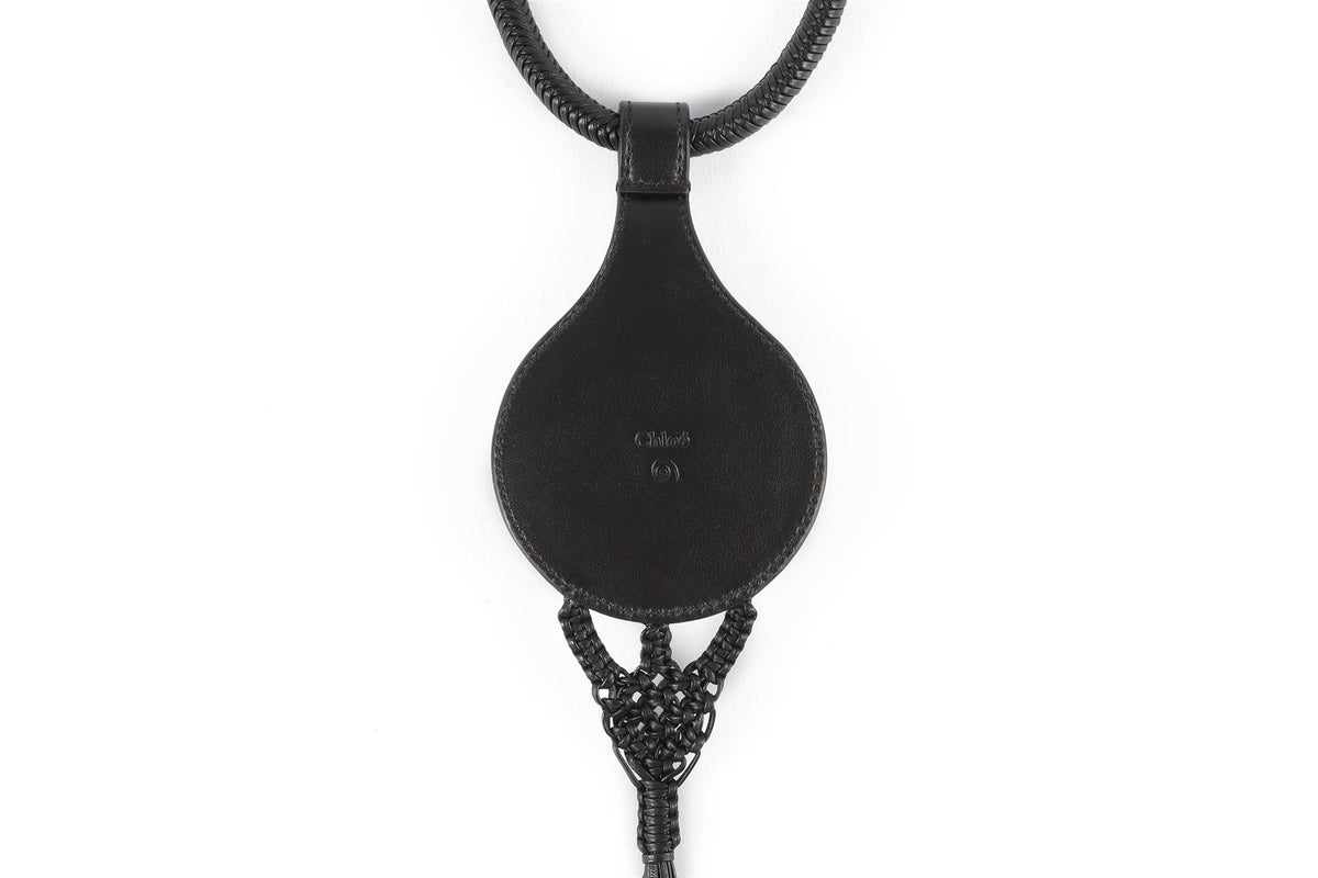 CHLOÉ BLACK LEATHER NECKLACE