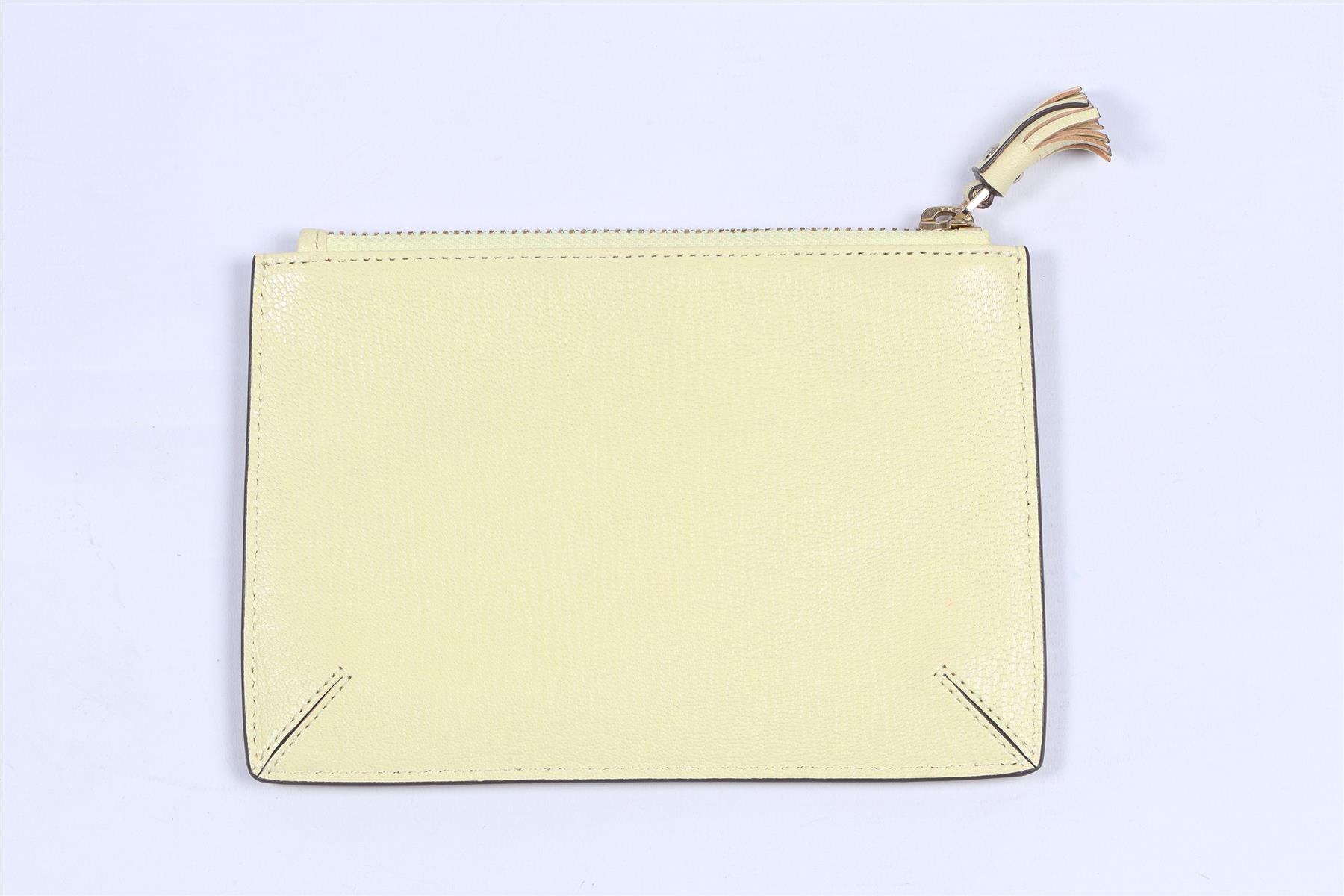 ANYA HINDMARCH YELLOW BANK OF ME LEATHER PURSE