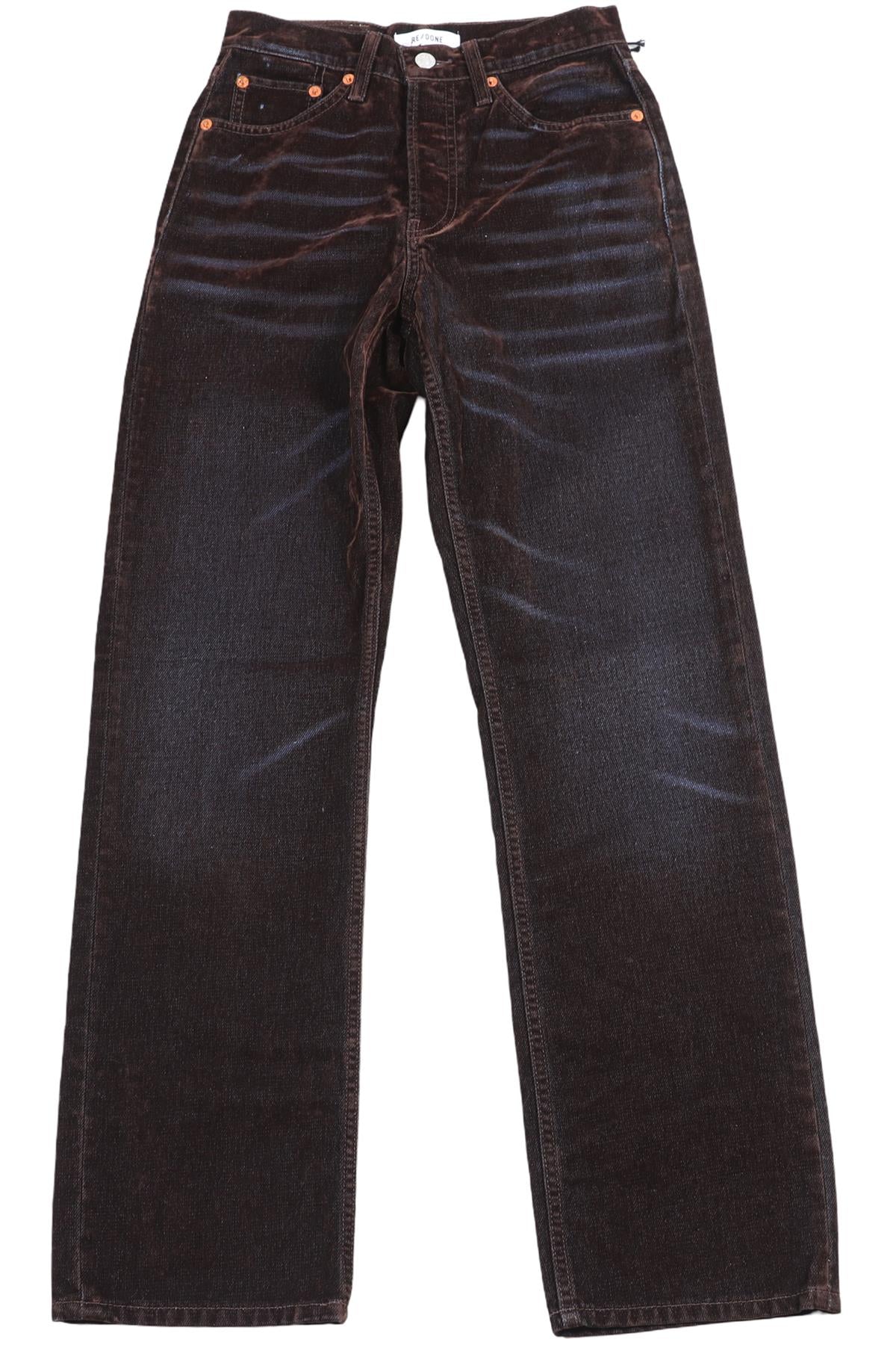 RE/DONE BROWN HIGH RISE STRAIGHT LEG JEANS W24 UK 6